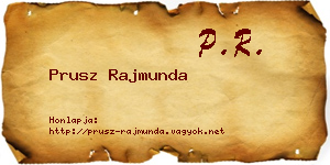 Prusz Rajmunda névjegykártya